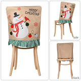 Maxbell Christmas Chair Cover Stretch Xmas Decoration for Holiday Kitchen Hotel Snowman