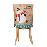 Maxbell Christmas Chair Cover Stretch Xmas Decoration for Holiday Kitchen Hotel Snowman