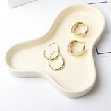 Maxbell Multipurpose Decorative Tray Jewelry Plate Dish for Desktop Bedroom Decor Beige