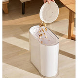 Maxbell Small Office Garbage Can Rectangle Wastebasket Thin for Hotel Office White