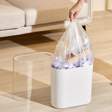 Maxbell Small Office Garbage Can Rectangle Wastebasket Thin for Hotel Office White