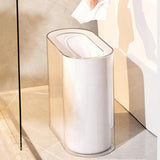 Maxbell Small Office Garbage Can Rectangle Wastebasket Thin for Hotel Office White
