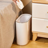 Maxbell Small Office Garbage Can Rectangle Wastebasket Thin for Hotel Office White