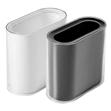 Maxbell Small Office Garbage Can Rectangle Wastebasket Thin for Hotel Office White