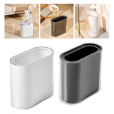 Maxbell Small Office Garbage Can Rectangle Wastebasket Thin for Hotel Office White