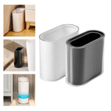 Maxbell Small Office Garbage Can Rectangle Wastebasket Thin for Hotel Office White