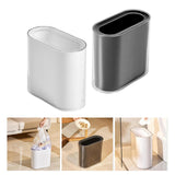Maxbell Small Office Garbage Can Rectangle Wastebasket Thin for Hotel Office White