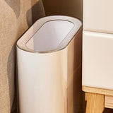 Maxbell Small Office Garbage Can Rectangle Wastebasket Thin for Hotel Office White