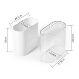 Maxbell Small Office Garbage Can Rectangle Wastebasket Thin for Hotel Office White