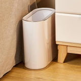 Maxbell Small Office Garbage Can Rectangle Wastebasket Thin for Hotel Office White