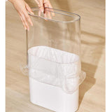 Maxbell Small Office Garbage Can Rectangle Wastebasket Thin for Hotel Office White