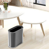 Maxbell Small Office Garbage Can Rectangle Wastebasket Thin for Hotel Office Black