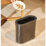 Maxbell Small Office Garbage Can Rectangle Wastebasket Thin for Hotel Office Black