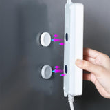 Maxbell Punch Free Router Fixer Circular Magnetic Receptacle Storage Wall Mounted white