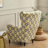 Maxbell Nonslip Wingback Chair Cover Elastic Modern Polyester Printed for Bedroom Yellow