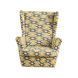 Maxbell Nonslip Wingback Chair Cover Elastic Modern Polyester Printed for Bedroom Yellow