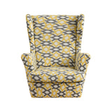 Maxbell Nonslip Wingback Chair Cover Elastic Modern Polyester Printed for Bedroom Yellow