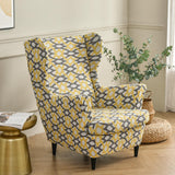 Maxbell Nonslip Wingback Chair Cover Elastic Modern Polyester Printed for Bedroom Yellow