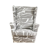 Maxbell Nonslip Wingback Chair Cover Elastic Modern Polyester Printed for Bedroom Light Grey