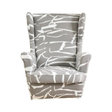 Maxbell Nonslip Wingback Chair Cover Elastic Modern Polyester Printed for Bedroom Light Grey