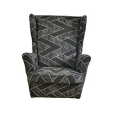 Maxbell Nonslip Wingback Chair Cover Elastic Modern Polyester Printed for Bedroom Black Gray