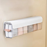 Maxbell Plastic Ties Underwear Sock Organizer Box, Wall Mounted Clear Accessories White