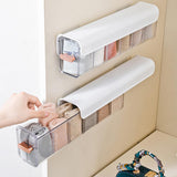Maxbell Plastic Ties Underwear Sock Organizer Box, Wall Mounted Clear Accessories White