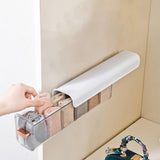Maxbell Plastic Ties Underwear Sock Organizer Box, Wall Mounted Clear Accessories White