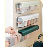 Maxbell Plastic Ties Underwear Sock Organizer Box, Wall Mounted Clear Accessories Dark Green