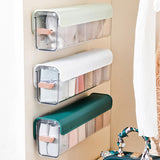 Maxbell Plastic Ties Underwear Sock Organizer Box, Wall Mounted Clear Accessories Dark Green