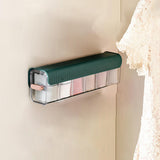 Maxbell Plastic Ties Underwear Sock Organizer Box, Wall Mounted Clear Accessories Dark Green