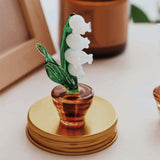Maxbell Lily of The Valley Desktop Decoration Oranment Glass Creative for Office