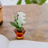 Maxbell Lily of The Valley Desktop Decoration Oranment Glass Creative for Office