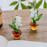 Maxbell Lily of The Valley Desktop Decoration Oranment Glass Creative for Office