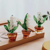 Maxbell Lily of The Valley Desktop Decoration Oranment Glass Creative for Office