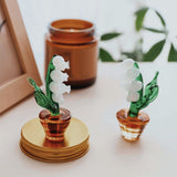 Maxbell Lily of The Valley Desktop Decoration Oranment Glass Creative for Office