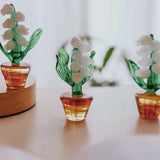 Maxbell Lily of The Valley Desktop Decoration Oranment Glass Creative for Office