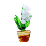 Maxbell Lily of The Valley Desktop Decoration Oranment Glass Creative for Office