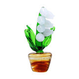 Maxbell Lily of The Valley Desktop Decoration Oranment Glass Creative for Office