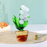 Maxbell Lily of The Valley Desktop Decoration Oranment Glass Creative for Office