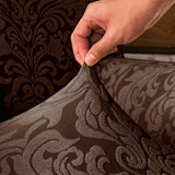 Maxbell High Stretch Sofa Armrest Cover Jacquard Sofa Armchair Slipcovers Dark Brown