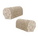 Maxbell High Stretch Sofa Armrest Cover Jacquard Sofa Armchair Slipcovers Khaki