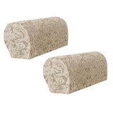 Maxbell High Stretch Sofa Armrest Cover Jacquard Sofa Armchair Slipcovers Khaki