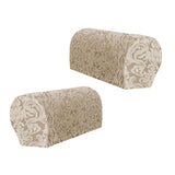 Maxbell High Stretch Sofa Armrest Cover Jacquard Sofa Armchair Slipcovers Khaki