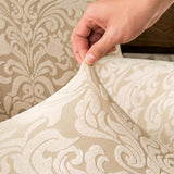 Maxbell High Stretch Sofa Armrest Cover Jacquard Sofa Armchair Slipcovers Khaki