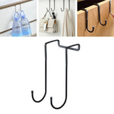 Maxbell Over Cabinet Door Hooks Hanging Kitchen Organizers for Robe Closet Cabinet Black Long