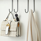 Maxbell Over Cabinet Door Hooks Hanging Kitchen Organizers for Robe Closet Cabinet Black Long