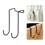 Maxbell Over Cabinet Door Hooks Hanging Kitchen Organizers for Robe Closet Cabinet Black Long