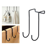 Maxbell Over Cabinet Door Hooks Hanging Kitchen Organizers for Robe Closet Cabinet Black Long