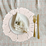 Maxbell Woven Placemats Washable Non Slip Dining Table Heat Resistant Bohemian White